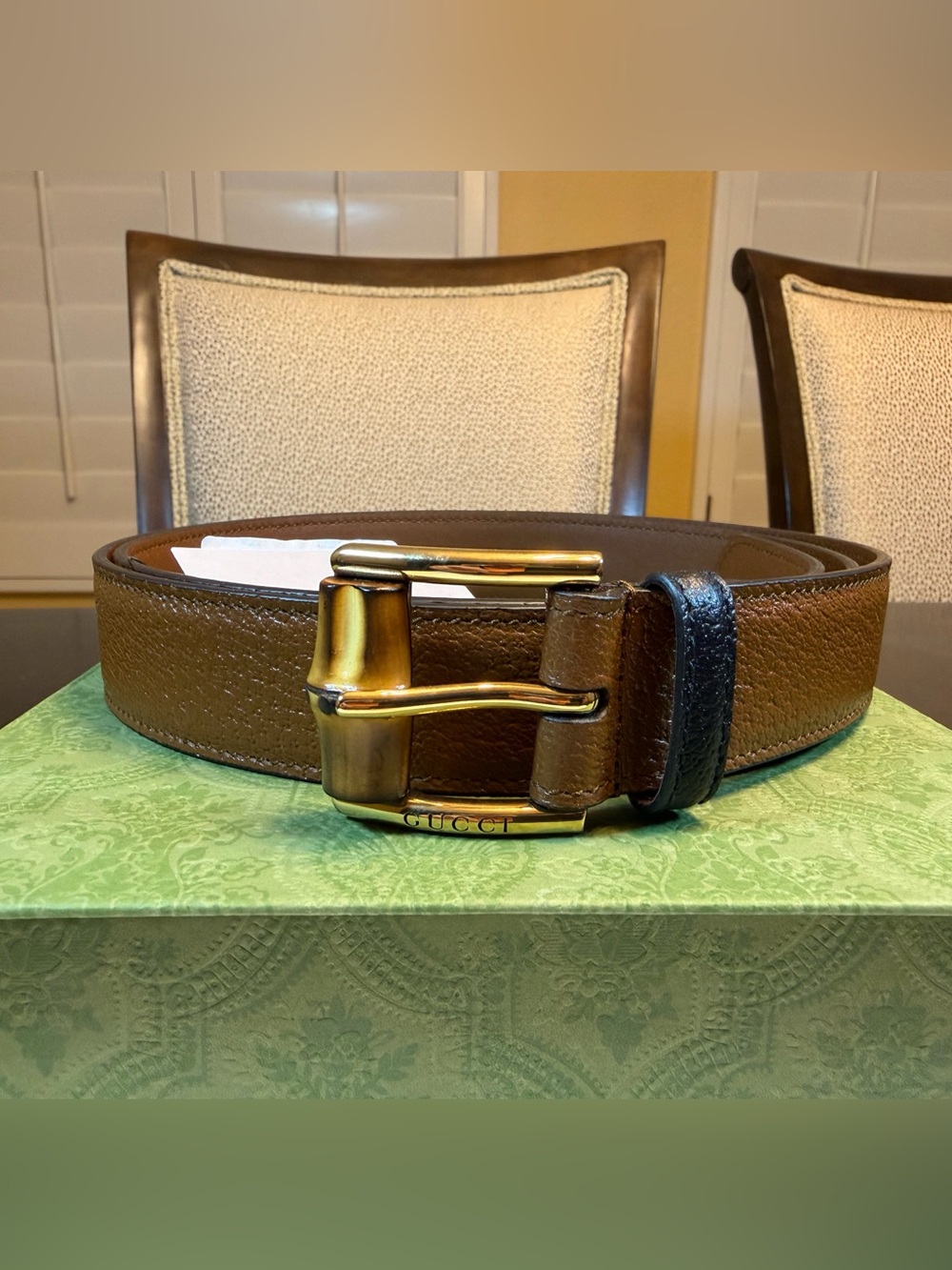 New Gucci Bamboo Logo Belt Brown Size 44 / 110 cm Fits a Waist 40 - 44